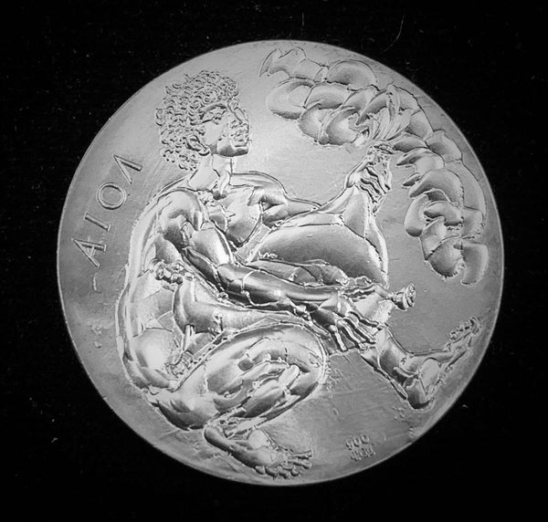 1977 Switzerland "Four Elements Air: Sirene / Aiolos" Hans Erni Silver Medal.