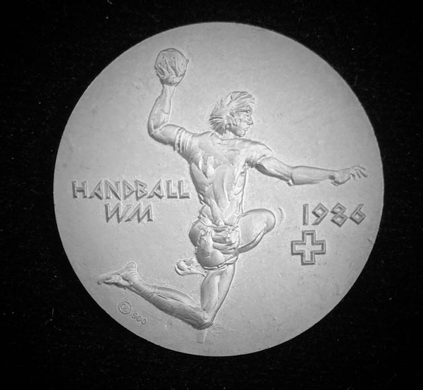 1985 Switzerland "World Men's Handball Championships" Hans Erni Silver Medal.